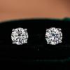 Pendientes de plata S925 para mujer, de cuatro garras, con temperamento, sencillos, de moissanita, para boda, regalo, joyería para las orejas, fabricantes al por mayor