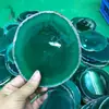Venta al por mayor de fábrica posavasos de pieza de ágata rodajas de piedra de ágata natural color joyería de pieza de ágata adornos de rodaja de ágata