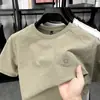 Camiseta Masculina de Seda de Gelo com Gola Redonda e Manga Curta 2026 Moda Nova de Verão Casual Cor Sólida Absorvente de Suor Respirável Secagem Rápida Camiseta Masculina