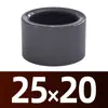 Tubería de PVC oscuro Gris Núcleo Químico Accesorios de Tubería Diámetro Variable Directo 25 a 20 Bushing Resistente a Ácidos y Álcalis PVC Suministro de Agua Junta Reductora