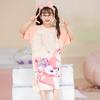 Camisón de verano de seda de leche para niños, para mujeres, tallas pequeñas y medianas, de manga corta, fino, para niñas, bonito camisón para padres e hijos.