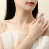 Anillo Abierto de Plata de Ley 925 Flor Concha Lujo Ligero para Mujer Diseño Nicho de Flor Anillo de Dedo Nuevas Explosiones