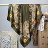 Pañuelo de Seda 90 Pañuelo Cuadrado para Mujer de Seda de Alta Gama Estilo Coreano Moda Versátil Pañuelo Profesional Pañuelo para la Cabeza Chal Estampado Retro