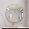 Espejo Redondo Simple para Baño Montado en Pared, Espejo de Baño, Espejo de Tocador, Espejo para Lavabo, Vidrio Montado en Pared sin Taladro Estilo Nuevo