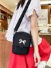 Bolsa de Tela Pequeña para Mujer Estilo Japonés Ins Lindo Lazo Bolso de Hombro para Estudiante Estilo Chica Suave Estilo Mori Estilo Chica Cartera Pequeña