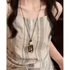 Dinheiro Antigo Estilo Chinês! Colar Pingente Flor Tecida Estilo Étnico Boêmio para Mulheres, Acessório Longo Estilo Vintage de Feriado