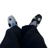 Versión de piel de oveja de diseño exclusivo, zapatos de lunares para mujer, zapatos de abuela de cuero genuino con punta cuadrada, zapatillas planas versátiles casuales