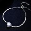 Pulsera de Plata 925 Moissanita Forma de Corazón Simple Joyería para Mujer Transmisión en Vivo Ventas Directas de Fábrica Transmisión en Vivo de Joyería en Douyin