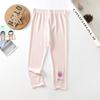 Leggings de verano para niñas, pantalones grandes con bordado en forma de corazón y orejas de madera para niños, venta al por mayor, elásticos coreanos