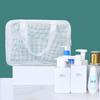 Bolsa de Banho de Grande Capacidade Bolsa de Cosméticos Respirável Fitness Masculina Bolsa de Higiene Pessoal Malha Branca Bolsa de Armazenamento Portátil