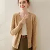 Cardigan de Punto Baicai Rong Cachemir Cuello Redondo Otoño/Invierno 2026 Nuevo Transpirable Suave Pegajoso Versátil para el Trabajo Top de Manga Larga