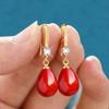 Jóias transfronteiriças desejo Amazon AliExpress cobre prata banhado a água gota pingente Oval imitação pérola brincos brincos femininos
