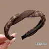 Diadema de Borde Ancho para Otoño e Invierno Estilo Coreano para Mujer Diadema Alta para la Parte Superior de la Cabeza Hace que la Cara Parezca Más Pequeña Sensación de Alta Calidad Pinza para el Cabello Accesorios para el Cabello Antideslizante Pinza para el Cabello Goma para el Cabello