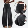 Jeans preto de cintura baixa, perna larga e corte curvo para mulheres, novo estilo de verão 2026, realça o quadril, corte solto, valoriza a silhueta, calça foice de garota ousada
