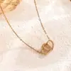 Aço Titânio Elegante Luxo Leve Banhado a Ouro Cor Exquisita Sem Corrente Colar Feminino Versátil Moda Celebridade da Internet Tendência Corrente da Clavícula Fábrica