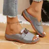 Sandalias Casuales de Exterior sin Cierre para Mujer, Estilo Europeo y Americano, Color Sólido, Punta Redonda, Cadena Versátil, Talla Grande, Novedad Primavera 2026