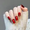 Ankola Vermelho Semimanual Olho de Gato Outono e Inverno Branco Elegante High-end Wear Armor All-match Curta Manicure Removível