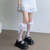 Calcetines de encaje con lazo de cinta para pantorrilla jk Lolita Versátiles Nuevos Calcetines de media pantorrilla Calcetines para mujer estudiante Calcetines transpirables