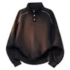 Moletom Pesado com Silhueta Desconstruída e Gola Alta para Homens, Marca Tendência, Estilo College, Moderno e Estiloso, Pulôver Cleanfit Primavera 2026
