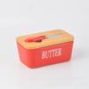 Caja de Mantequilla Cerámica Explosiva Transfronteriza Hogareña de Gran Capacidad Caja de Queso Tazón de Mantequilla con Cuchillo Tapa de Bambú y Madera