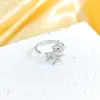 Anillo Ladrillo de Diseño Nicho de Alta Gama Lujo Accesible para Mujer Moda Europea y Americana Creativo Zirconia Chapado en Oro Anillo Abierto Ajustable
