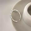 Anillo de Línea de Costa de Plata de Ley S925 para Mujer Estilo Ins Azul Claro Color Menta Aceite de Goteo Viento Frío Textura Irregular Anillo de Dedo