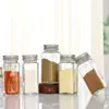 Frascos de Especias Cocina Almacenamiento de Alimentos Botellas Dispensadoras Botellas para Condimentos Botellas Cuadradas 120ml Botellas Cuadradas Botellas de Vidrio con Tapones de Madera