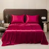 Juego de funda nórdica de satén imitación seda, sábana bajera, sábana encimera, funda de almohada, juego de tres piezas, juego de cuatro piezas, exportación de Amazon EE. UU. transfronteriza