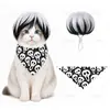 Fantasias de Halloween para Pets Gato Engraçado Peruca Explosão Pet Lenço Triângulo Estampado Babador Festa
