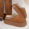 Pantuflas de Algodón Casuales para Mujer 2025 Otoño e Invierno Nueva Moda Versátiles Cómodas Cálidas Pantuflas con Sensación de Pisar Mierda Baotou Pantuflas Medias
