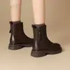 Botas Martin Retro con Estilo para Mujer 2026 Otoño Invierno Nuevas Británicas Suela Gruesa que Aumenta la Altura Moda Versátil Botines Cortos Cálidos con Felpa