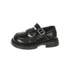 Zapatos de cuero negros estilo británico para niñas, nueva colección primavera/otoño 2026, zapatos de cuero de suela blanda para niños, zapatos de princesa JK para niñas pequeñas