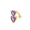 Piercing para el ombligo de acero inoxidable con forma de corazón de melocotón invertido, microincrustaciones de circonita exquisita, piercing para el ombligo femenino, joyería para el cuerpo humano