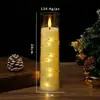Luces de Velas Digitales LED Cadena de Luces para Fiesta Navideña Adornos para Restaurante Occidental Vela Acrílica Decoración de Boda con Copa