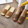 Sandalias de Hierba de Bambú Teng para Primavera y Verano para Mujeres Parejas Ocio Interior Suela Suave Antideslizantes Resistentes al Desgaste Suelo Sandalias de Casa