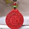 Pendente de Dragão Vermelho de Areia de Mina Crua Natural Pingente de Areia Imperial do Ano Desta Vida Presente para Homens e Mulheres