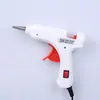 Pistola de pegamento caliente eléctrica pequeña 20W pistola de pegamento caliente pistola de pegamento caliente pequeña con interruptor indicador soporte pistola de pegamento blanco