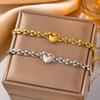 Luxo leve novo amor pulseira de corrente de aço titânio meninas moda de alta qualidade doce legal indústria pesada corrente grossa pulseira
