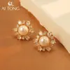 Diseño de Joyería Ai Tong: Pendientes de Lujo Ligero con un Toque de Alta Gama, Diseño Único de Flor, Pendientes Lindos con un Estilo Versátil y Elegante, Adecuados para el Trabajo