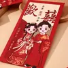 Sobres Rojos de Gamuza de Alta Gama Específicos para Bodas con el Carácter de Felicidad, Sobres Rojos para Regalo de Boda de Mil Yuanes 2026 Venta al por Mayor