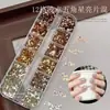 Kaniumeilade Lentejuelas para Arte de Uñas de Puntos y Estrellas Otoño Invierno Nuevo Marrón Caramelo Pegatinas de Decoración de Uñas Ultra Delgadas Versátiles