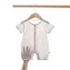 Roupas de Bebê para o Verão Macacão Curto de Manga Curta Shorts Estilo Ultra Fino Macacão de Engatinhar Aberto na Frente Roupa de Verão Sem Costura Roupa para Ar Condicionado