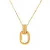 Collar de Acero de Titanio con Doble Anillo Geométrico para Mujer, Estilo Coreano y Japonés, Nuevo Diseño de Nicho de Lujo Ligero, Colgante Estilo Ins, Cadena para Clavícula, Cadena para el Cuello