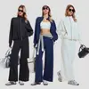 Novo Conjunto Esportivo de Primavera da Amazon, Jaqueta de Yoga Casual Solta à Prova de Vento com Gola Alta, Conjunto para Yoga Fitness