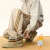 Pantalones Casuales de Raya Lateral Estilo Americano, Pantalones de Algodón para Hombres y Mujeres, Marca de Invierno de Moda, Forrados de Polar, Engrosados, Cálidos, de Pierna Recta, Corte Holgado, Pantalones Largos