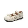Zapatos de Cuero de Moda para Niñas Estilo Británico Retro 2026 Primavera/Otoño Nuevos Zapatos Individuales de Moda para Niños con Moño y Calados