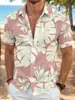 Camisa masculina leve e respirável de manga curta com estampa floral para comércio exterior transfronteiriço, camisa casual com elasticidade em quatro direções, direto da fábrica