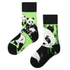 Calcetines originales de moda infantil AB color asimétrico dibujos animados longitud media otoño e invierno caramelos lindos calcetines de algodón para niños y niñas