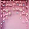 Cortina de porta com estampa de coração de cerveja em nuvem rosa, cortina divisória para decoração de quarto infantil, vestiário, sala de aula