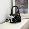 Bolso Cubo Plegable Cruzado Fresco Dulce Gran Capacidad Lunares 2026 Nuevo Estilo Coreano Moda Bolso de Hombro Cruzado Único
